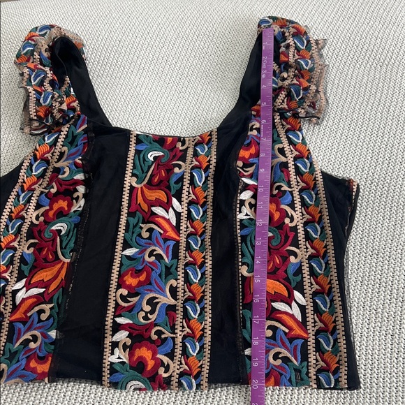 Anthropologie Eva Franco Colorful Embroidered Corset Blouse - Picture 9 of 11